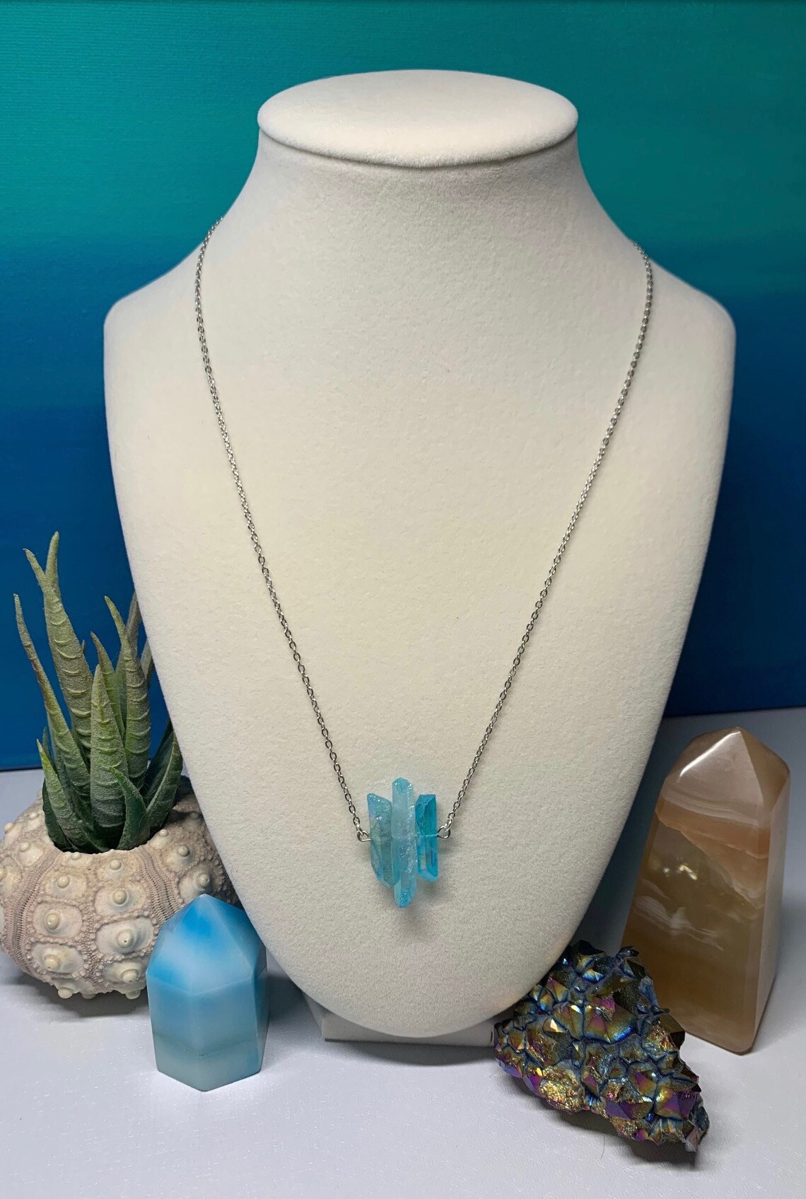 Aqua Aura Crystal Necklace – Divine Schematic